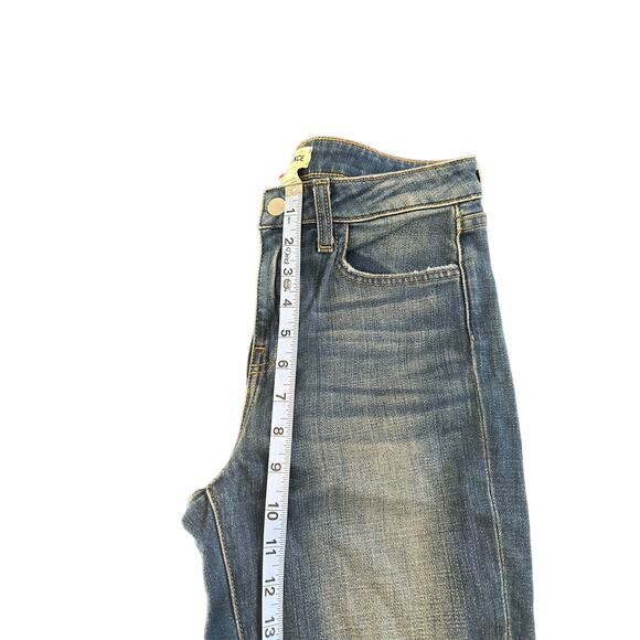 L'AGENCE El Matador Jeans Rustic Blue High Rise Distressed Cropped Denim Size 26 - Picture 12 of 12